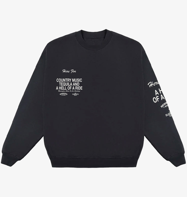The Hell of A Ride Crewneck - Black