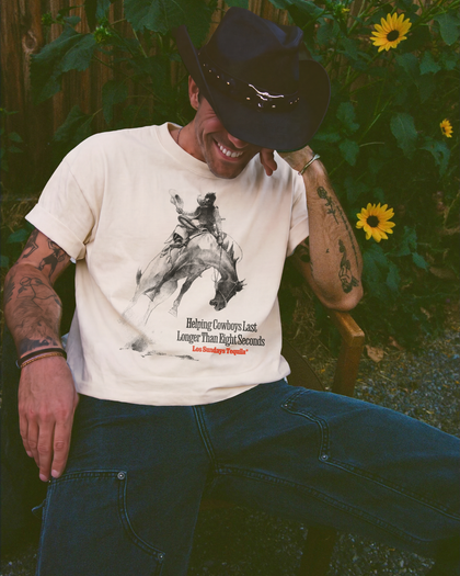 The 8 Seconds Tee - Off White / Black