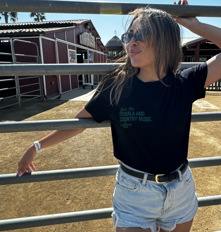 The Tequila & Country Music Tee - Black/Green