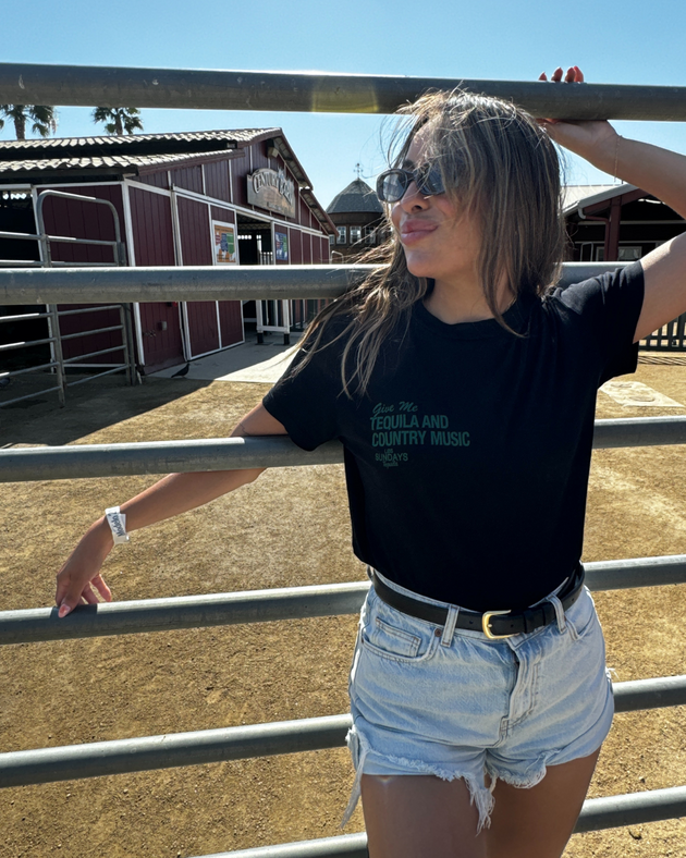 The Tequila & Country Music Tee - Black/Green