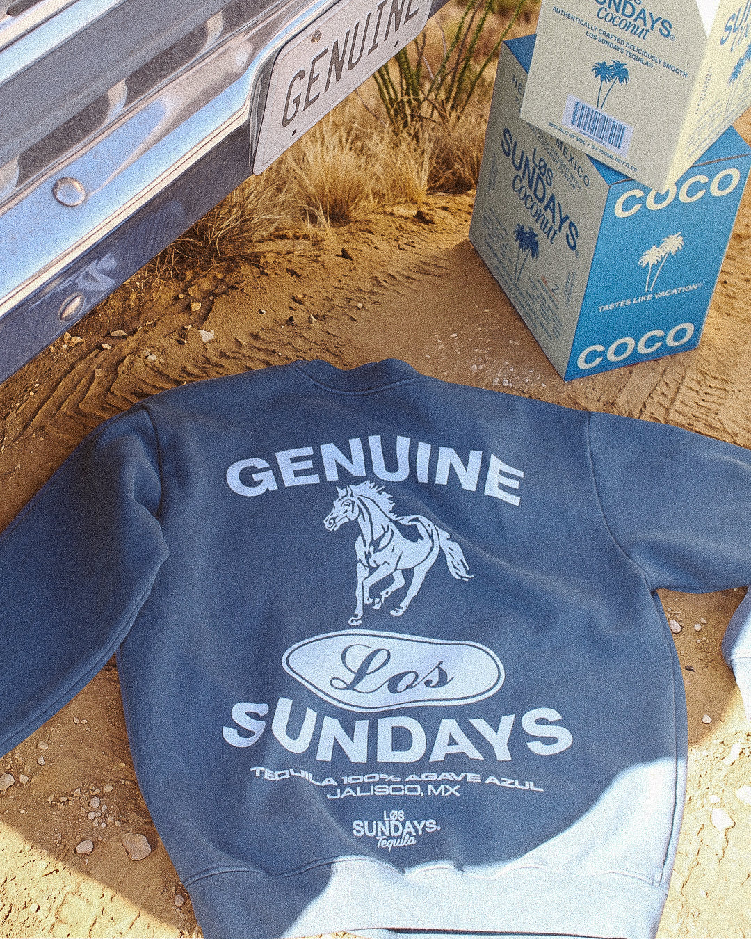 Genuine Crewneck - Bering Sea / White