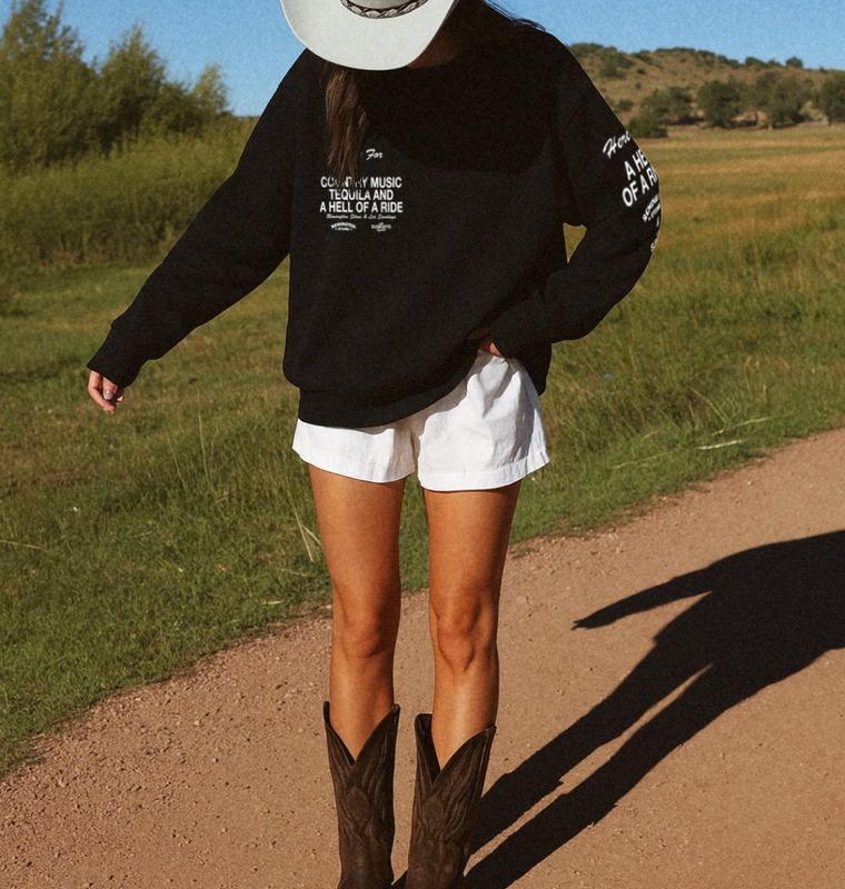 The Hell of A Ride Crewneck - Black