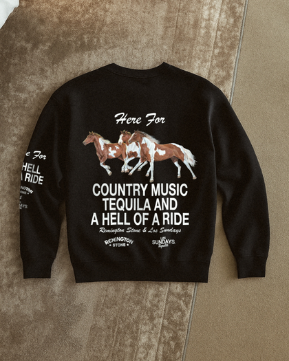 The Hell of A Ride Crewneck - Black