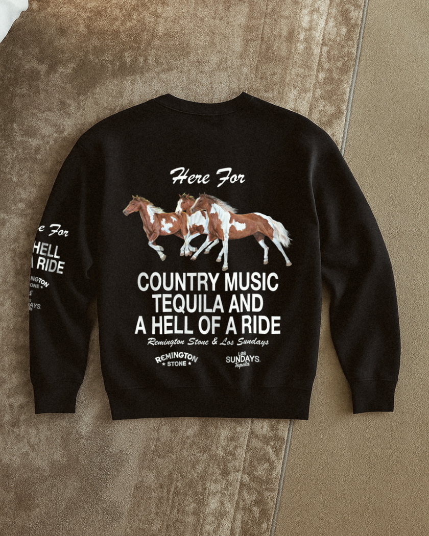 The Hell of A Ride Crewneck - Black