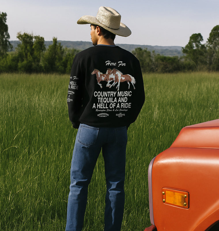 The Hell of A Ride Crewneck - Black
