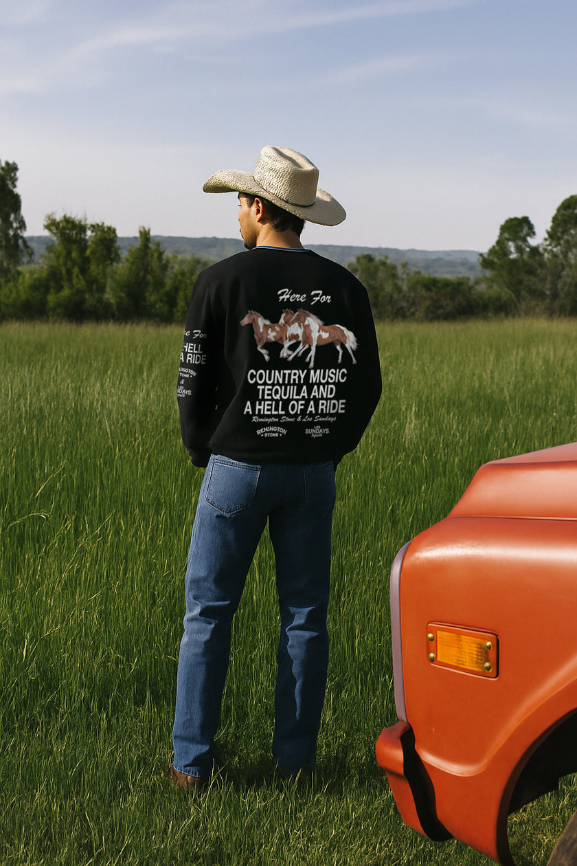 The Hell of A Ride Crewneck - Black