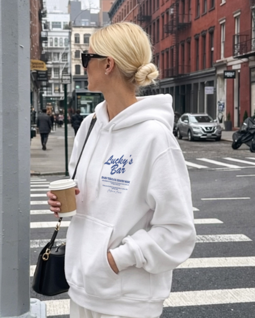 Lucky's Hood - White/Navy