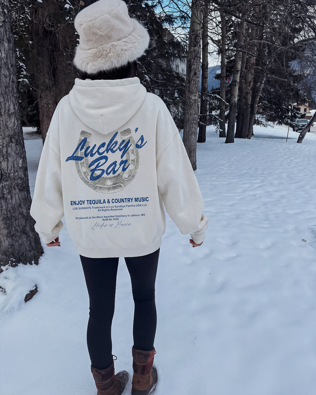 Lucky's Hood - White/Navy