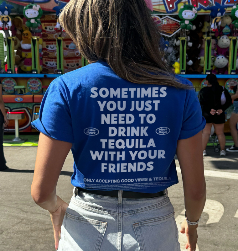 The Sometimes Tee - Blue/White