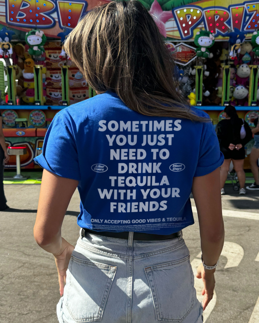 The Sometimes Tee - Blue/White