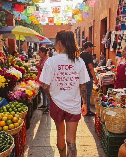 The Happy Tee - Blanc White / Red