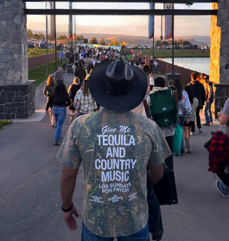 The Tequila & Country Music Tee - Camo/White