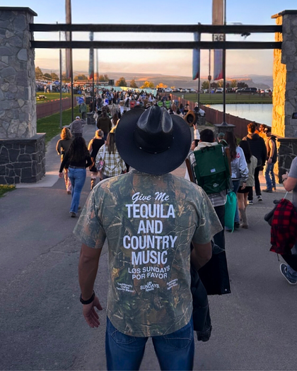 The Tequila & Country Music Tee - Camo/White