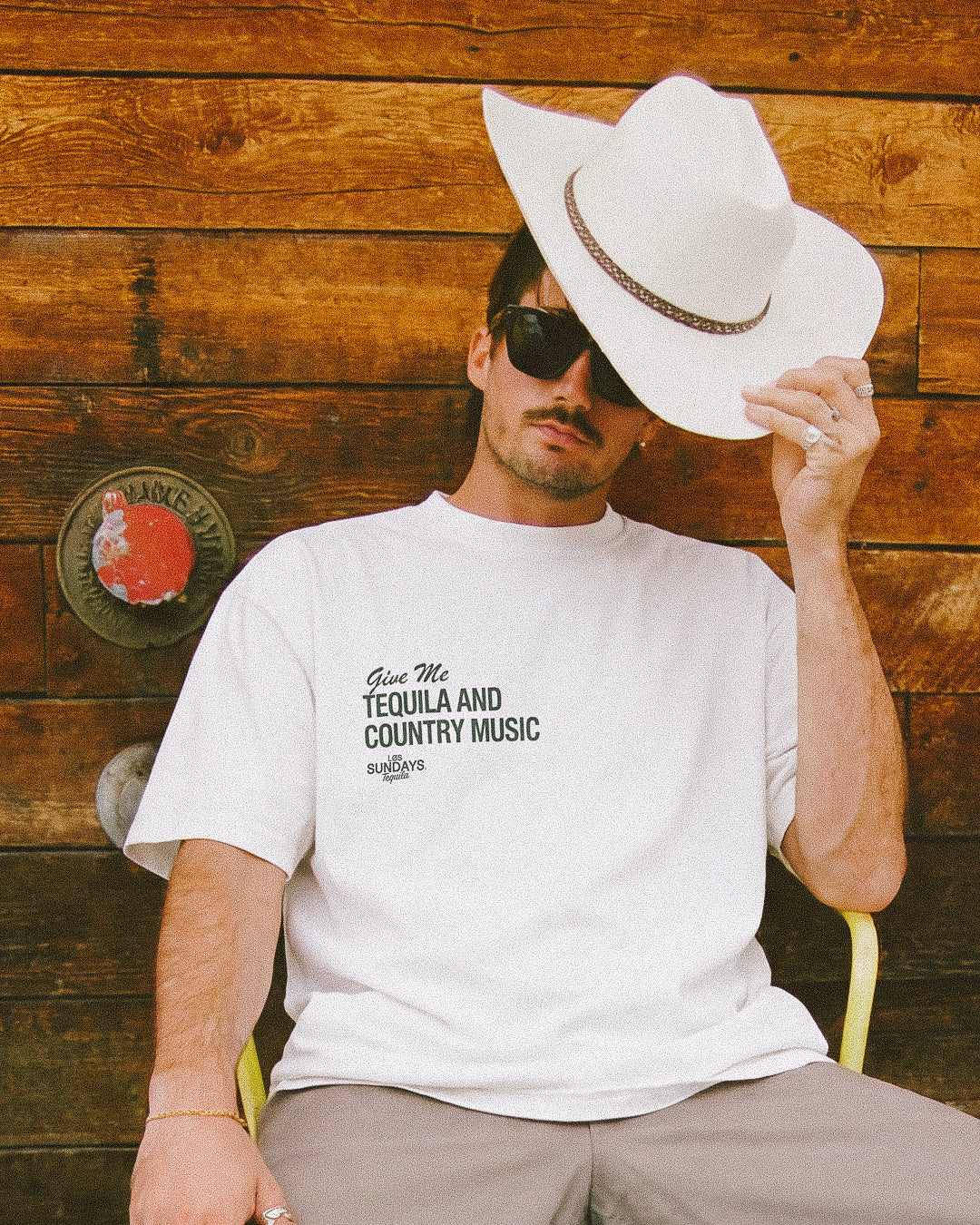 The Tequila & Country Music Tee - Blanc White/Green