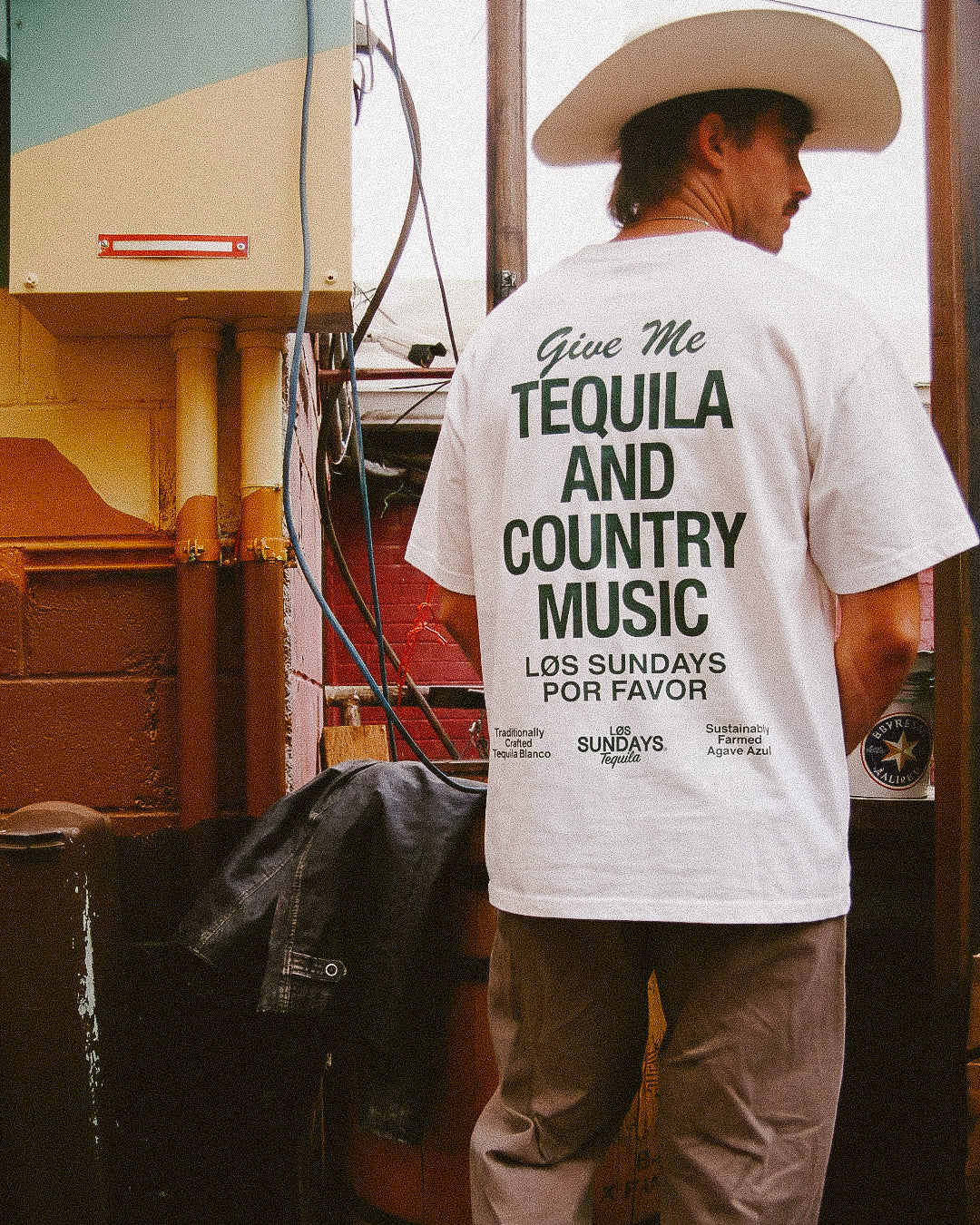 The Tequila & Country Music Tee - Blanc White/Green