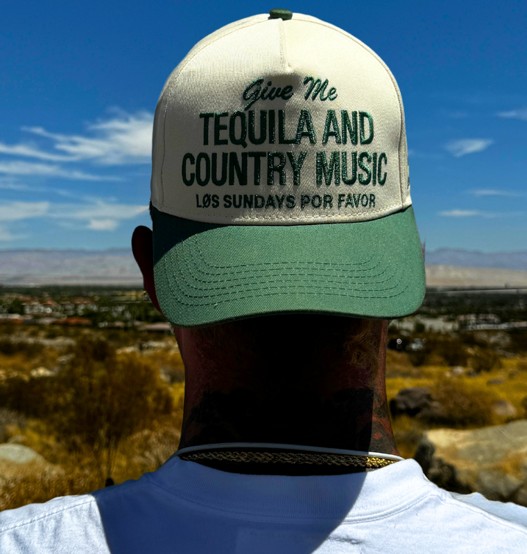 Tequila & Country Music Hat - Bone/Green