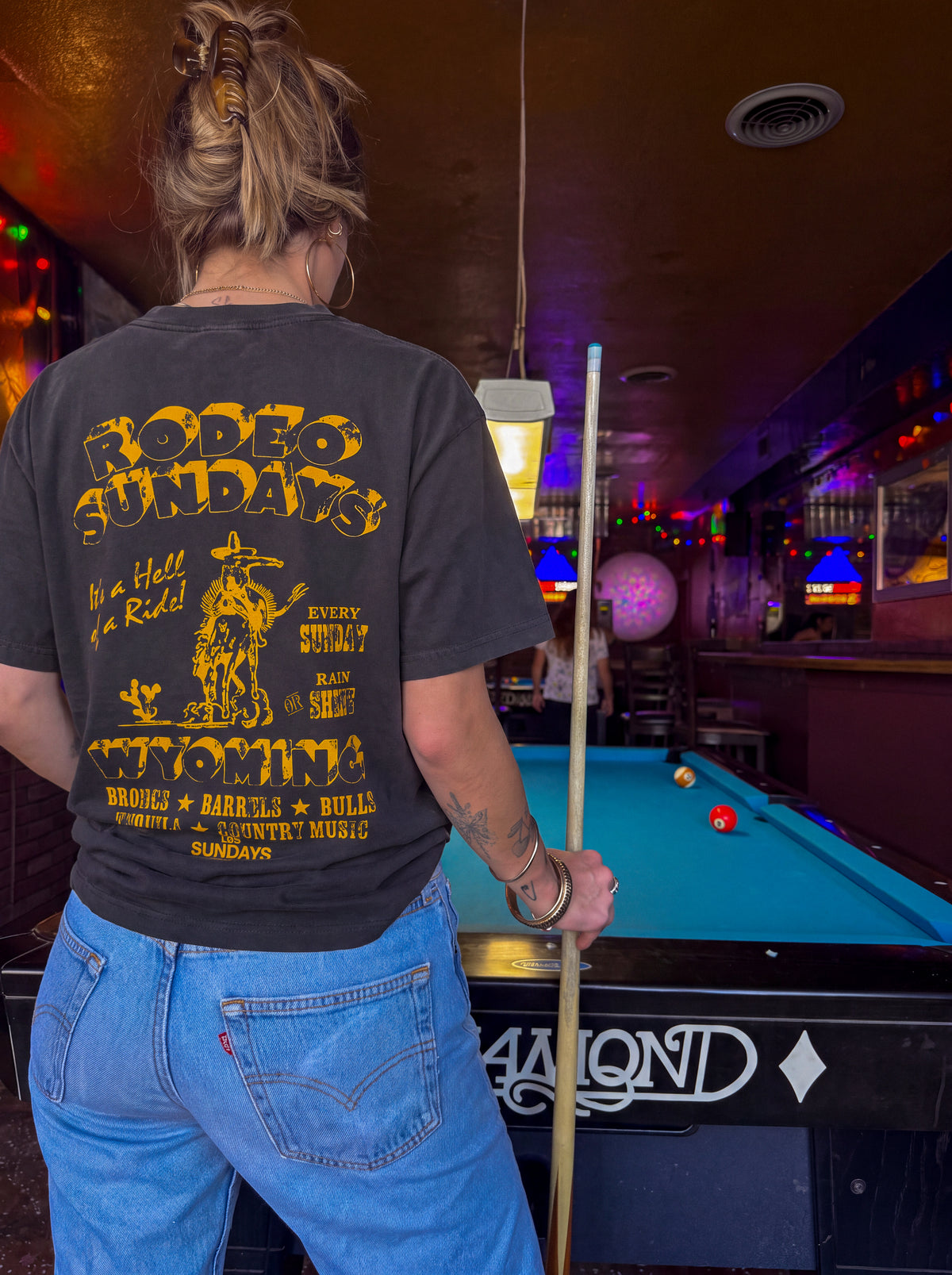 The Cowboy State Tee - Vintage Black / Yellow