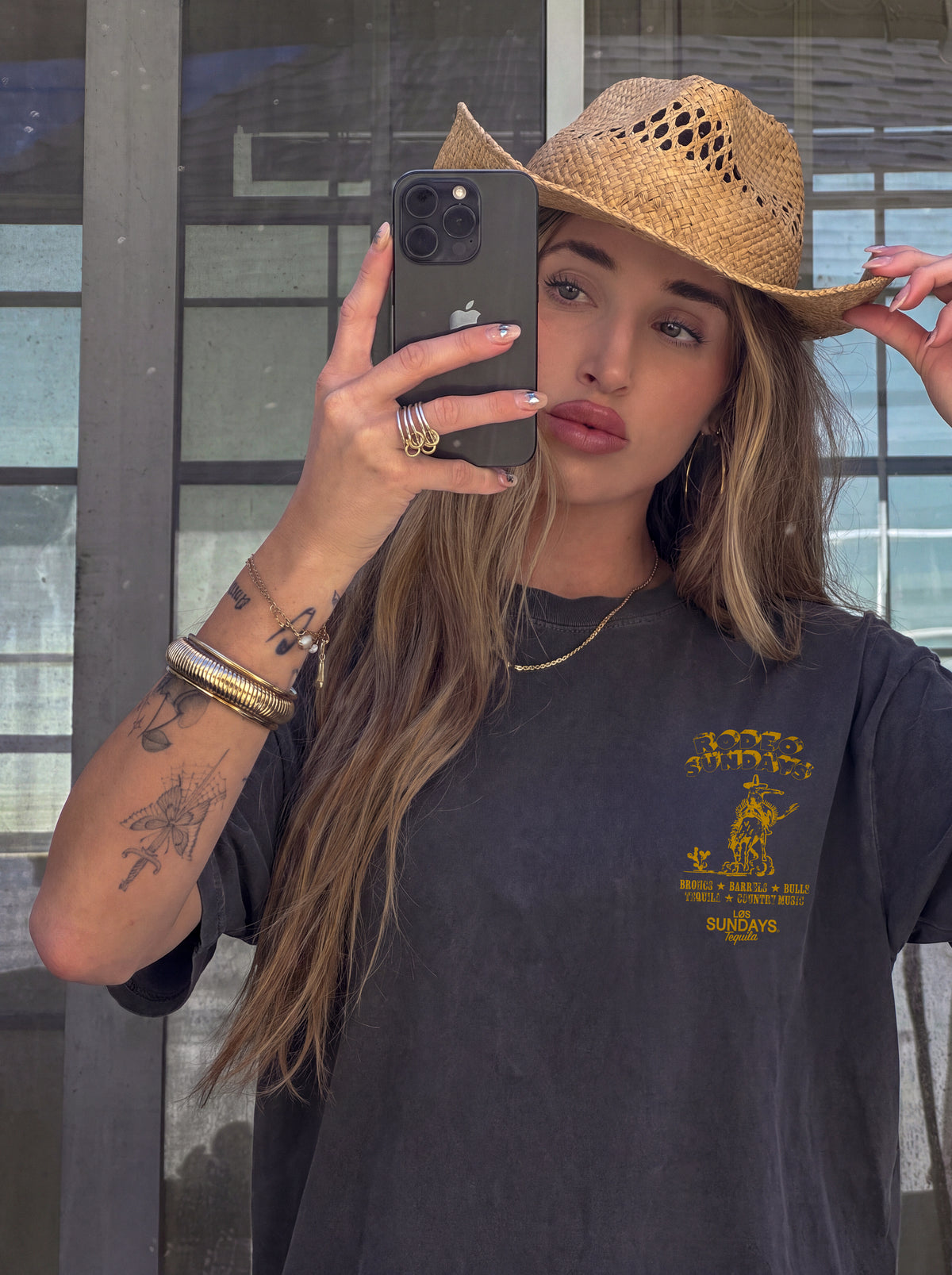 The Cowboy State Tee - Vintage Black / Yellow