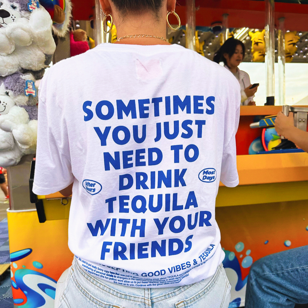 The Sometimes Tee - Blanc White / Blue