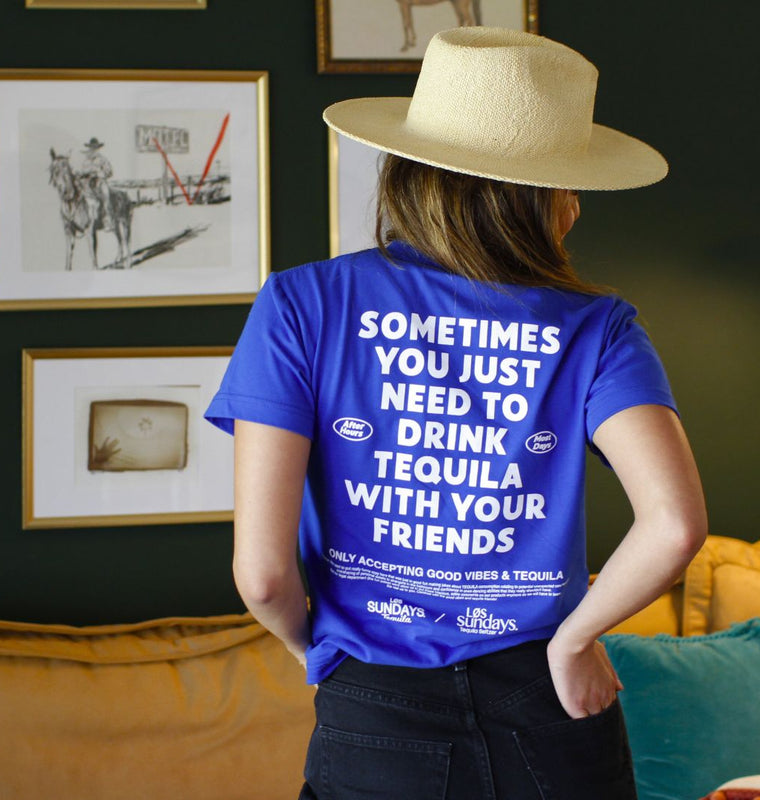 The Sometimes Tee - Blue/White