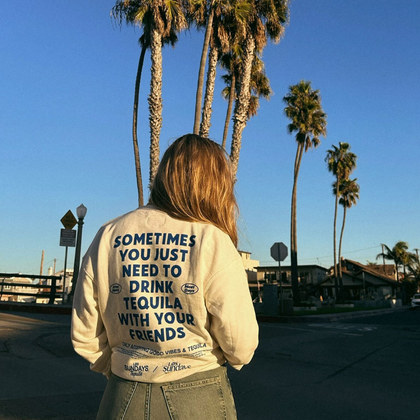 The Sometimes Crew Neck - Bone/Blue