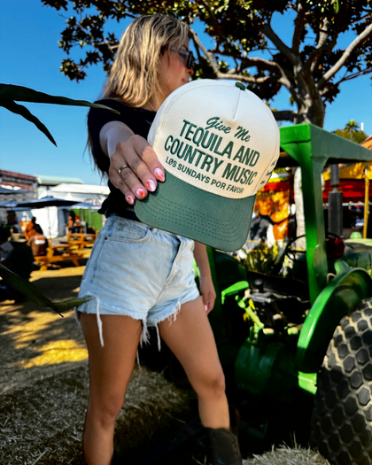 Tequila & Country Music Hat - Bone/Green