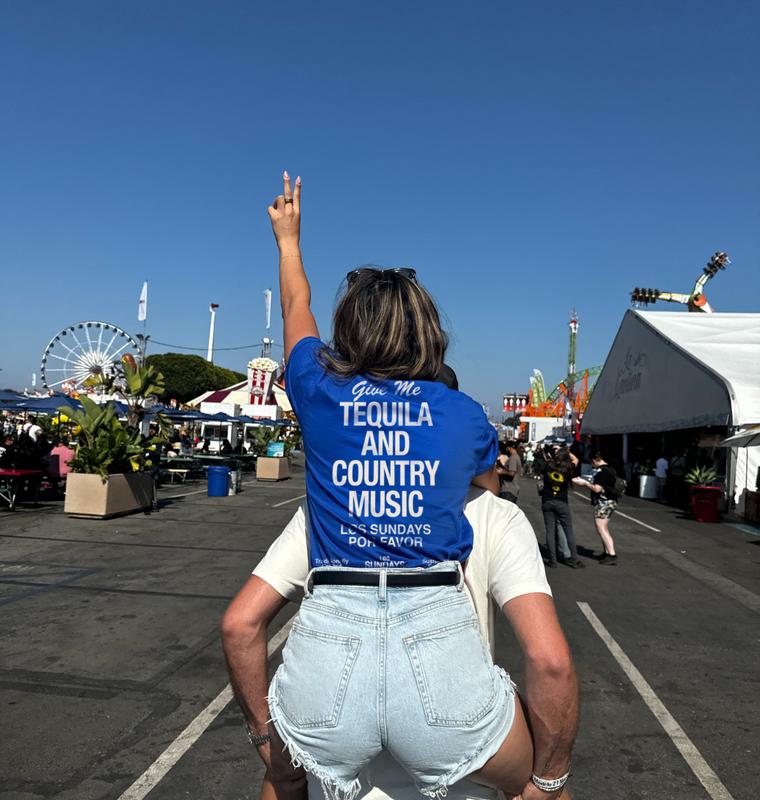 The Tequila & Country Music Tee - Blue/White