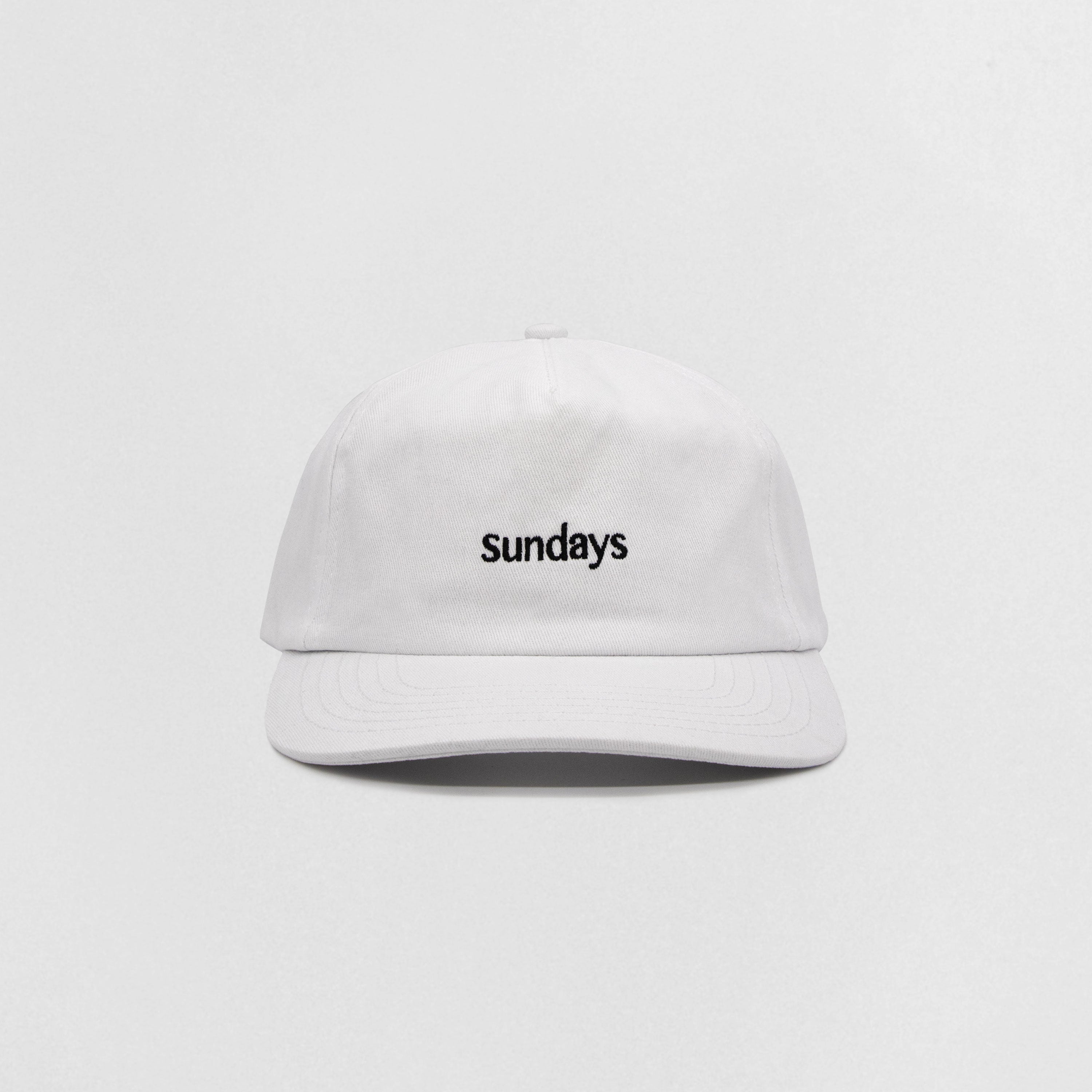 Sundays Embroidered 5-Panel Cap - White | Løs Sundays Tequila