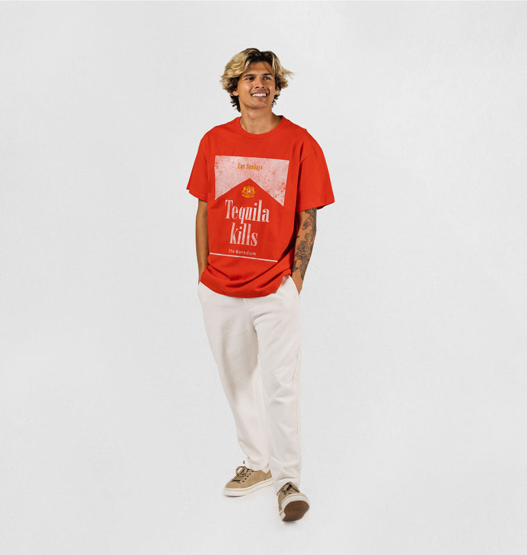 The Vintage Kills Tee - Red/White