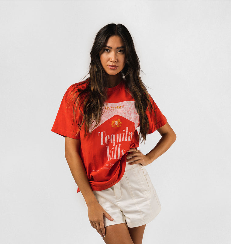 The Vintage Kills Tee - Red/White