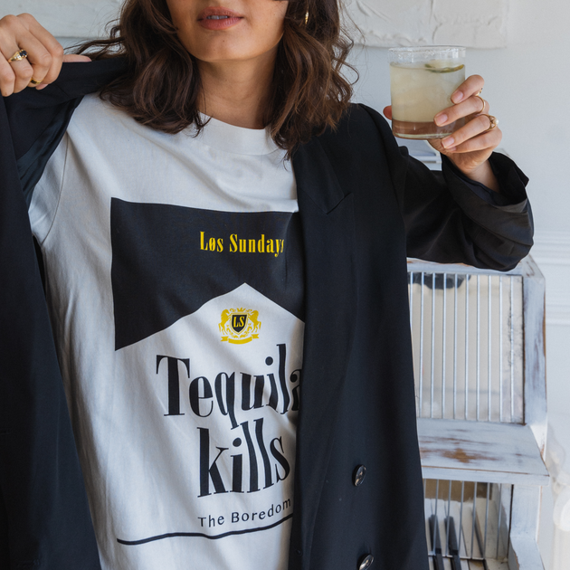 The Tequila Kills Tee - White/Black